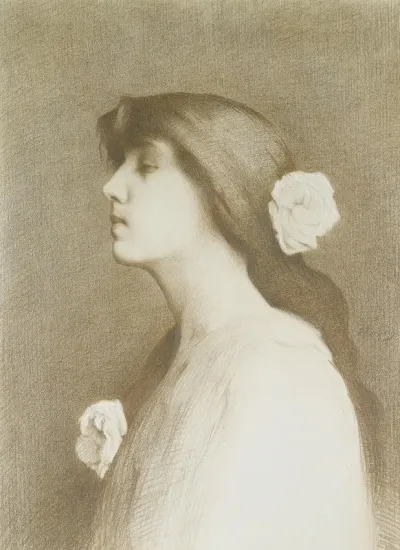 Jeune Fille Aux Roses