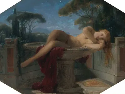 Jeune Fille Dans Une Vasque