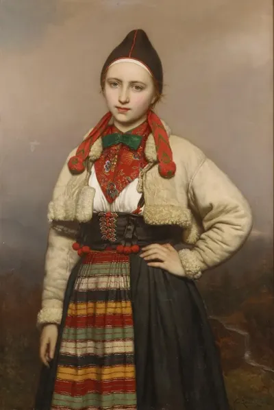 Jeune Fille De La Paroisse De Rattvik Dans Dalarne Suede