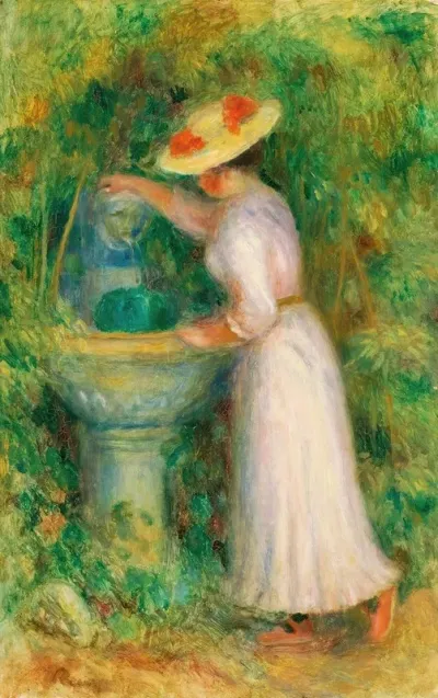 Jeune Fille Pres Dune Fontaine