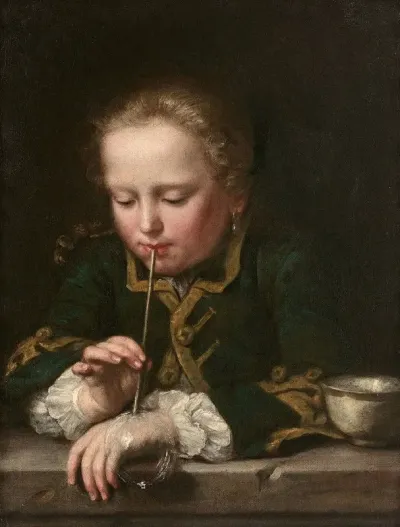 Jeune Garcon Aux Bulles De Savon