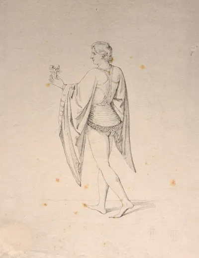 Jeune Homme Avec Fleur En Costume Xve S