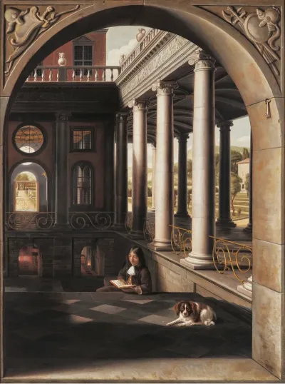 Jeune Homme Lisant Dans Un Palais De Style Renaissance