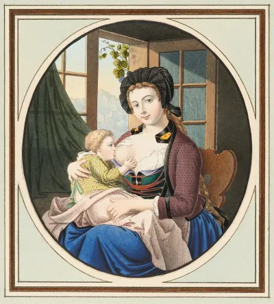 Jeune Mere Allaitant Son Enfant 2