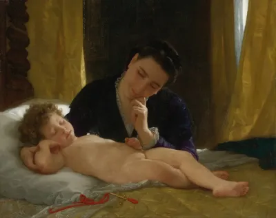 Jeune Mere Contemplant Son Enfant