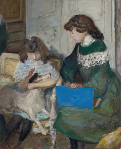 Jeunes Filles Au Chien Deux Des Filles Dalexandre Natanson