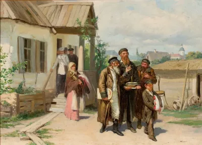 Jews Carrying Items Purchased At An Auction