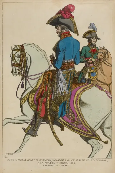 Joachim Murat General De Division Comandant La Place De Paris Et Le Gl Bessiere A La Revue Du 1er Consul 1800