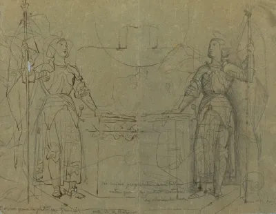 Joan Of Arc Standing At The Altar At Reims Cathedral