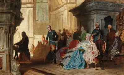 Johann Sebastian Bach At The Organ In Sanssouci In The Presence Of Frederick The Great And The Royal Family On 7 May 1747