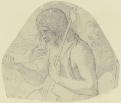 Johannes Der Taufer Als Halbfigur Mit Dem Unterarm Christi