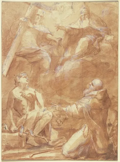 Johannes Der Taufer Und Der Heilige Antonius Erblicken Gottvater
