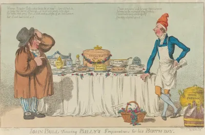 John Bull Viewing Billys Preparations For His Birthday