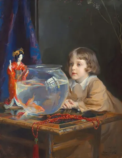 John De Laszlo And A Goldfish Bowl