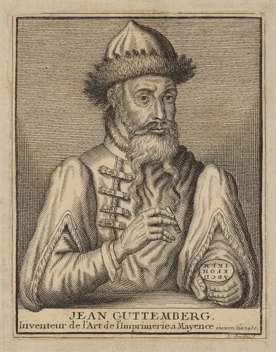 John Gutenberg Inventor Of The Art Of Printing In Mainz Around The Year 1450
