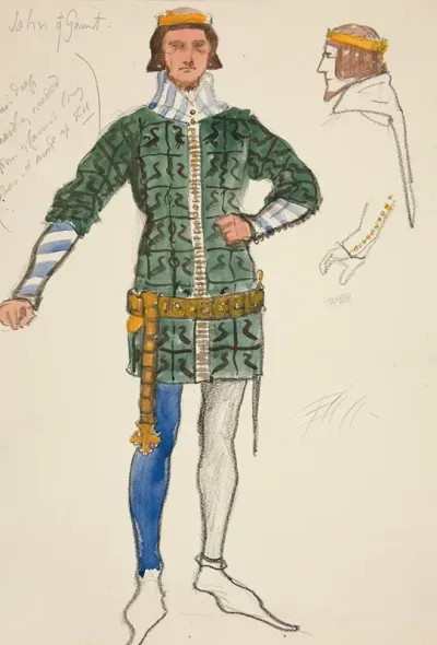 John Of Gaunt Costume Sketch For Henry Irvings Planned Production Of King Richard Ii