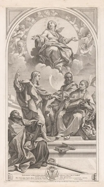 John The Baptist Explains Doctrine Of The Immaculate Conception To Saint Gregory Saint Augustine And John Chrysostomos