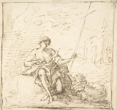John The Baptist With A Lamb In The Wilderness