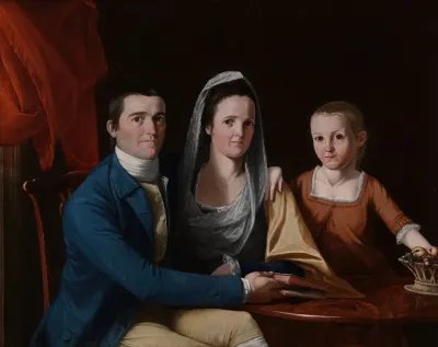 Jonathan Trumbull Jr With Mrs Trumbull Eunice Backus And Faith Trumbull