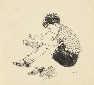 Jongen Die Een Voetbalschoen Aantrekt 2