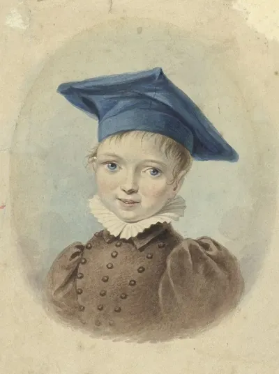 Jongetje Met Een Blauwe Baret
