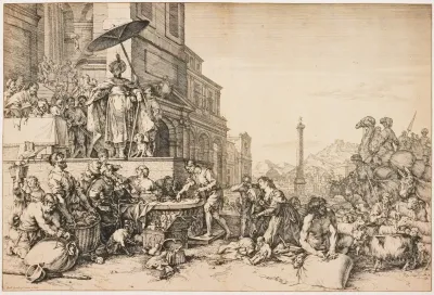 Joseph Distributing Grain In Egypt