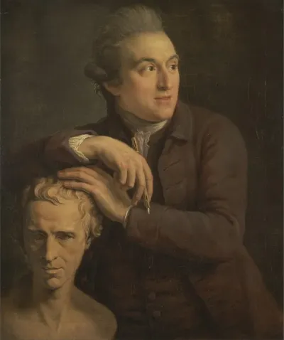 Joseph Nollekens With His Bust Of Laurence Sterne