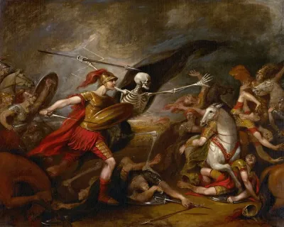 Joshua At The Battle Of Ai Attended By Death