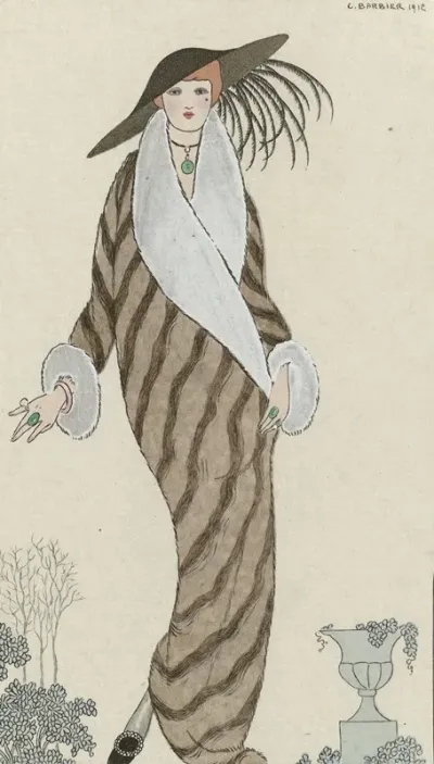 Journal Des Dames Et Des Modes 1912 Costumes Parisiens No 30 Manteau De Zibelin