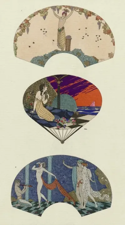 Journal Des Dames Et Des Modes 20 Decembre 1912 Costumes Parisiens No 42 Eventails De Paquin