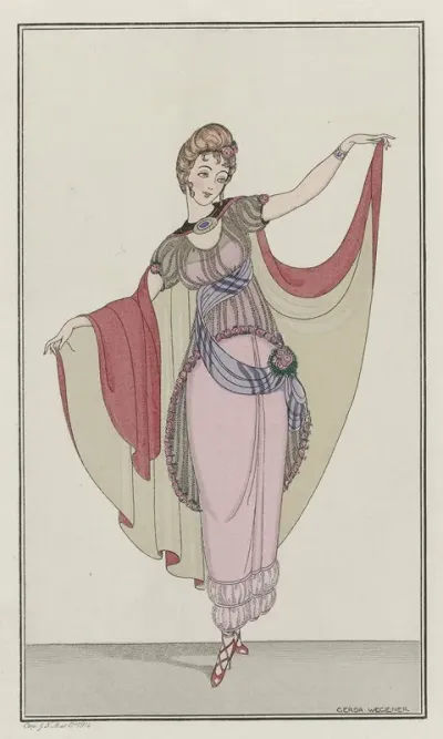 Journal Des Dames Et Des Modes Costumes Parisiens 1914 No 165 Robe A Danser