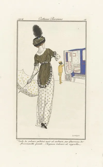 Journal Des Dames Et Des Modes Costumes Parisiens No 18 Veste De Velours