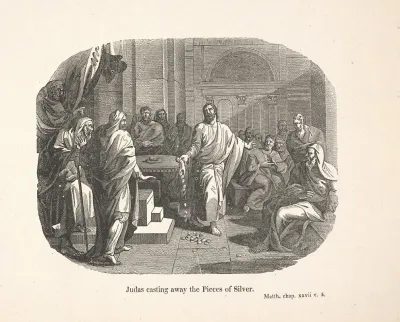 Judas Casting Away The Pieces Of Silver