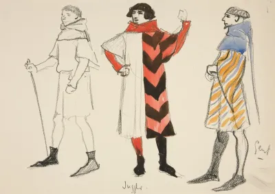 Juggler And Gent Costume Sketch For Henry Irvings Planned Production Of King Richard Ii
