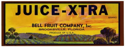 Juice Xtra Brand Fruit Label