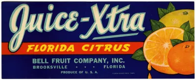 Juice Xtra Florida Citrus Label
