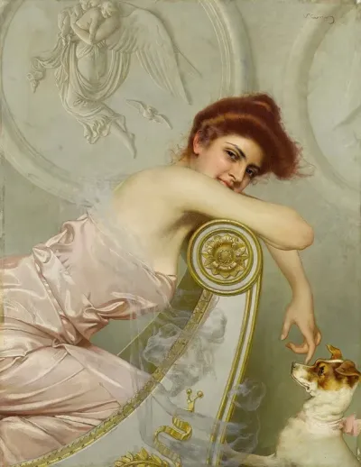 Junge Dame Mit Hundchen
