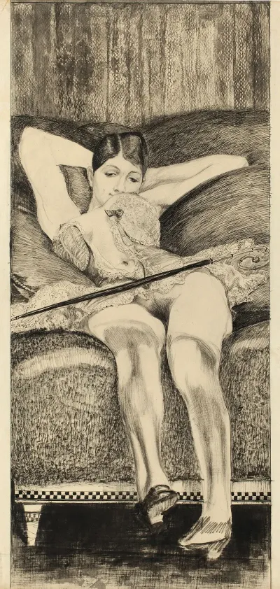Junge Frau Auf Diwan