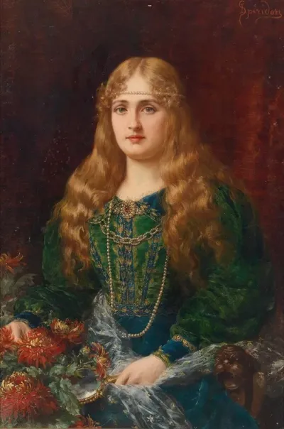 Junge Frau In Historischem Kostum