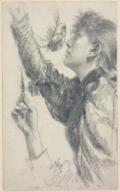 Junge Frau Mit Erhobenem Arm