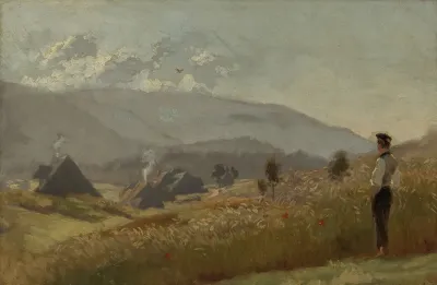 Junger Bauer Am Kornfeld