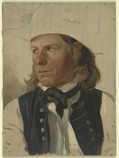 Junger Bauer In Blauer Weste