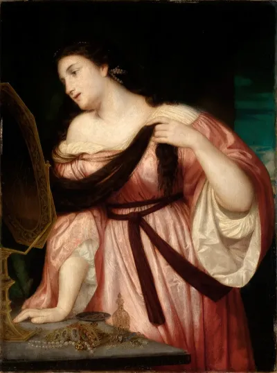 Junges Madchen Am Putztisch