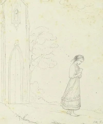 Junges Madchen Auf Dem Heimweg Von Der Kirche