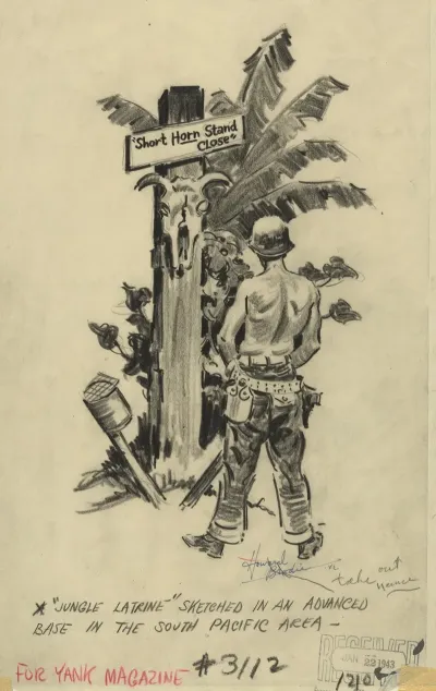 Jungle Latrine Sketched In An Advanced Base In The South Pacific Area