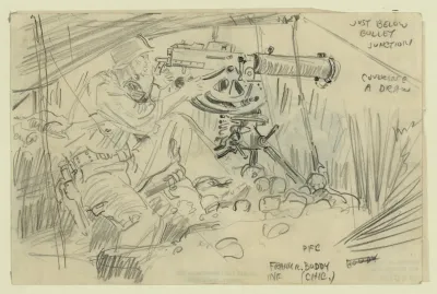 Just Below Bullet Junction Covering A Draw Pfc Frank R Boddy Inf