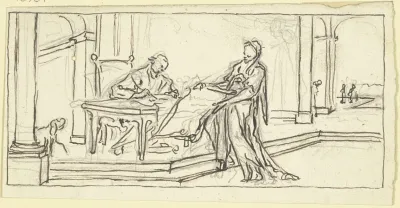 Justinus An Einem Tisch Sitzend Exzerpiert Sein Werk Aus Den Schriften Des Trogus Pompejus