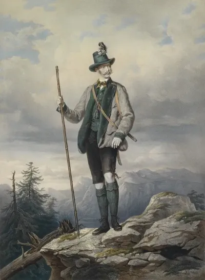 Kaiser Franz Joseph I Im Ischler Jagdkostum