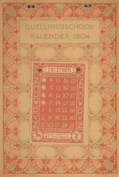 Kalender Van De Quellinusschool Voor December 1904