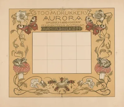 Kalender Van Het Jaar 1899 Met Bloemen Insecten En Kikkers 2
